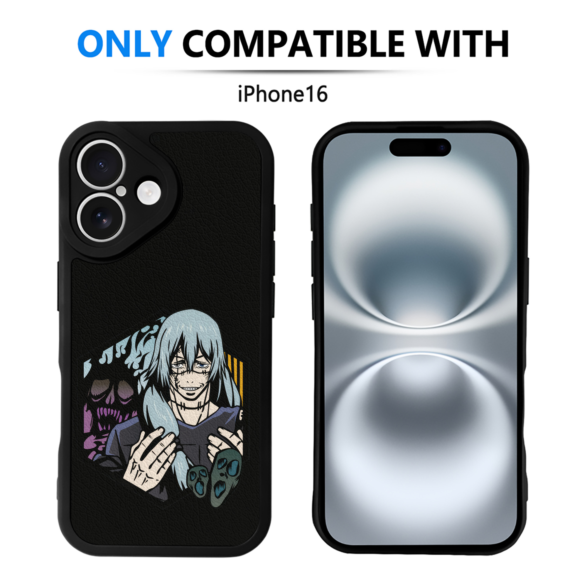 （画像用） 呪術廻戦 Jujutsu Kaisen 【iPhone 16シリーズ対応】シリコンスマホケース（レザー調） 材質：シリコン